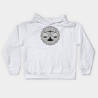 Libra Mandala Zodiac in Black and White Kids Hoodie